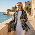 Segara - Abstract Floral Scarf (70x180cm) - Green