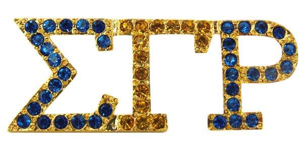 SGRho Gold Austrian B and Y Crystal Pin