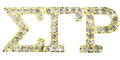 SGRho Gold Austrian Clear Crystal Pin