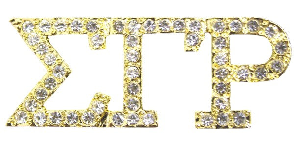 SGRho Gold Austrian Clear Crystal Pin