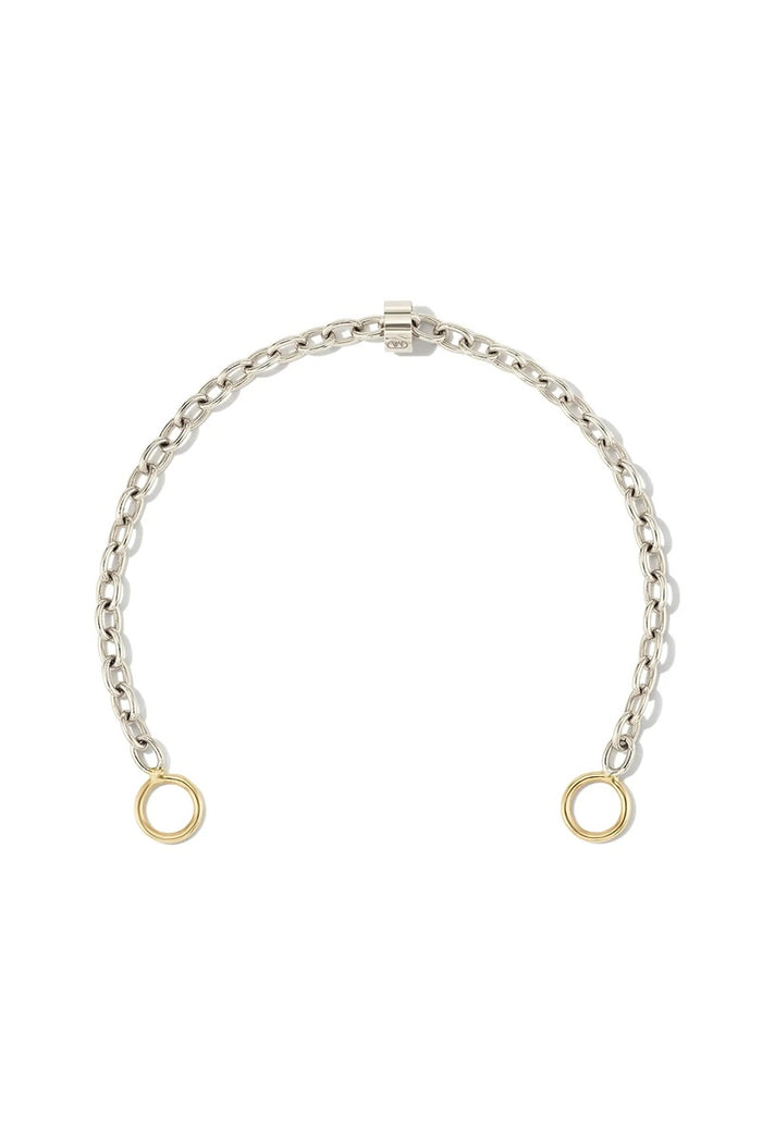 Silver Pulley Chain Bracelet - Silver w/ Yellow Gold Loops