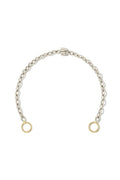 Silver Pulley Chain Bracelet - Silver w/ Yellow Gold Loops