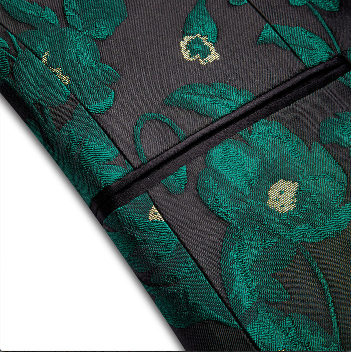 Simon Von Dress Party Green Black Suit Jacket Slim One Button Stylish Blazer-XX-1022 - SimonVon Shop