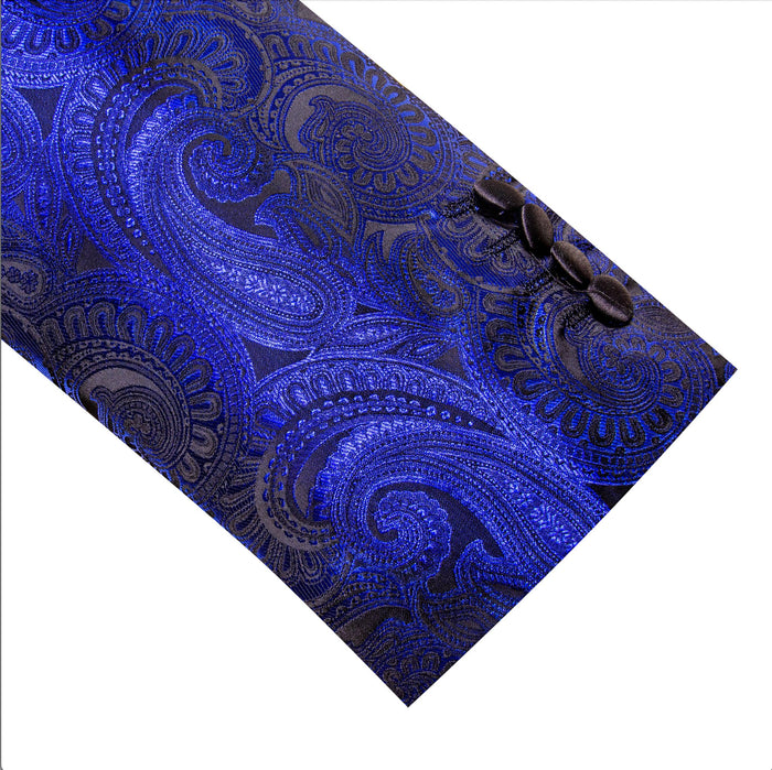 Simon Von Men's Dress Party Cobalt Blue Floral Suit Jacket Slim One Button Stylish Blazer-XX-0018 - SimonVon Shop