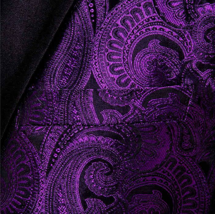 Simon Von Men's Dress Party Purple Floral Suit Jacket Slim One Button Stylish Blazer-XX-0023 - SimonVon Shop