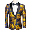 Simon Von New Luxury Golden Champagne Floral Men's Blazer-XX-1013 - SimonVon Shop