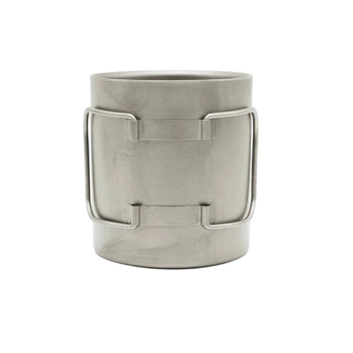 Forager Provisions LTD 450ml single wall titanium camping mug with folding handles for lightweight backpacking