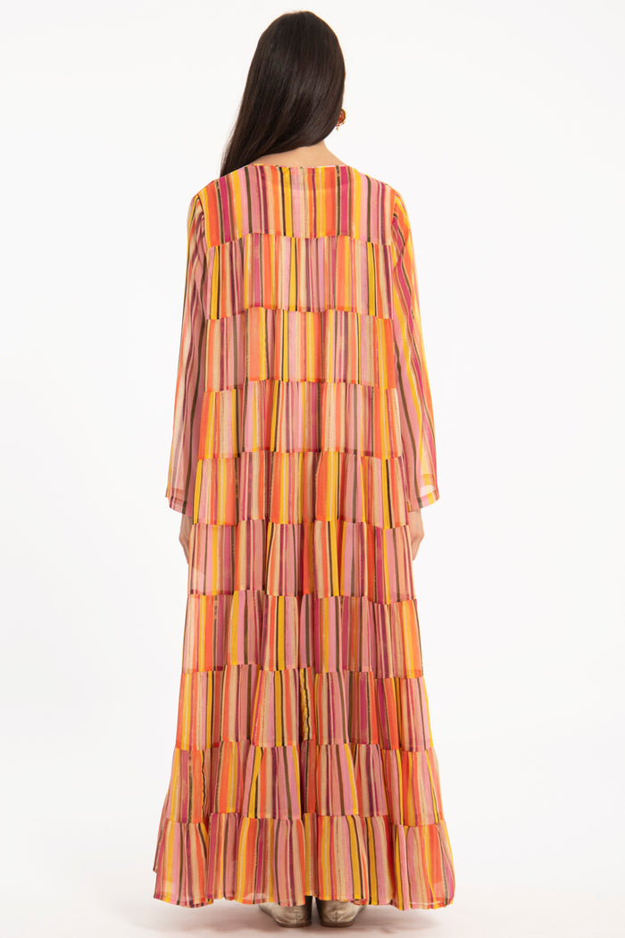 Sobhiye Cotton Silk Panels Dress