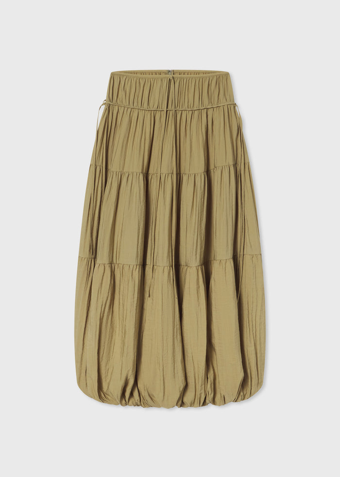 Soft Gathered Bubble Skirt - Aloe
