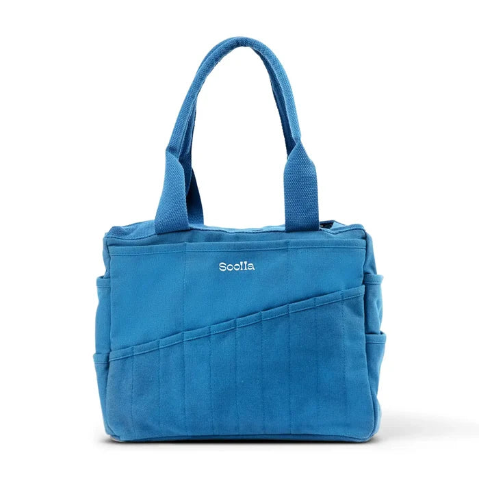 Soolla Studio Pottery Artist Bag Blueberry Bliss—durable tote with short handles, pockets; ideal for pottery professionals.