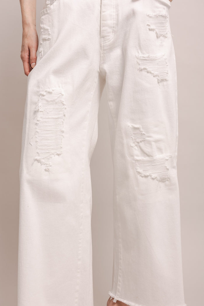 Sophia Distressed Wide Leg Pants
