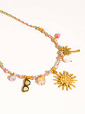 Sorrento 18K Gold Non-Tarnish Charm Beaded Sun Necklace