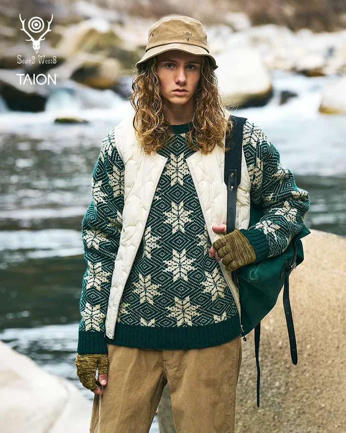 South2 West8 x TAION Crewneck Zip Down Vest <RW697>