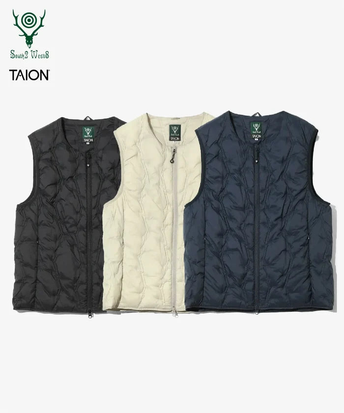 South2 West8 x TAION Crewneck Zip Down Vest <RW697>