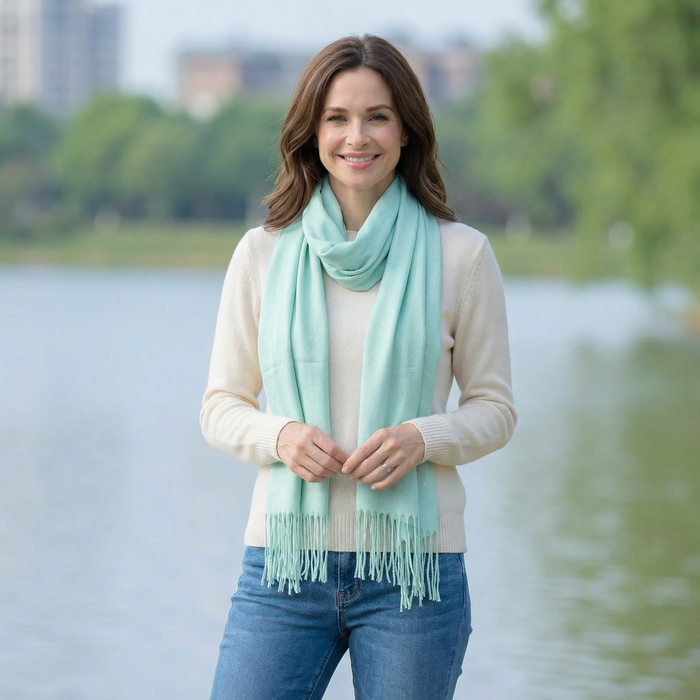 Sparkly Petra Pashmina Scarf (70x180cm) - Aqua