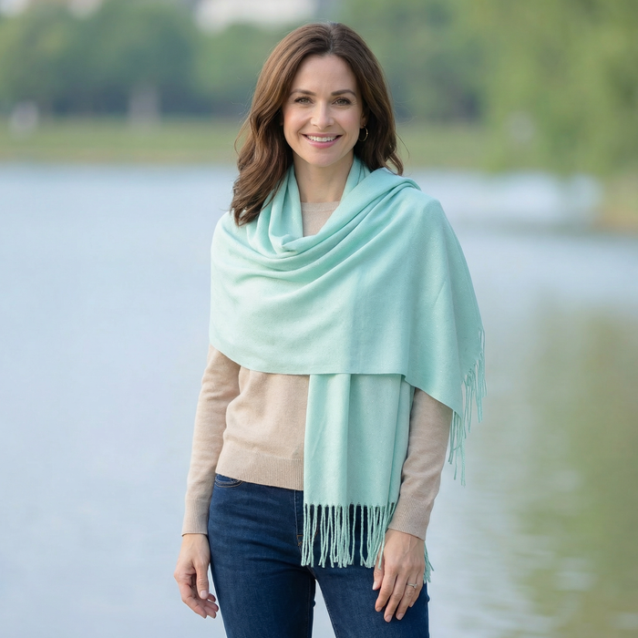 Sparkly Petra Pashmina Scarf (70x180cm) - Aqua