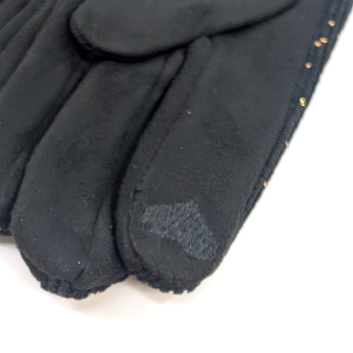 Splatters of Sparkle Gloves - Black