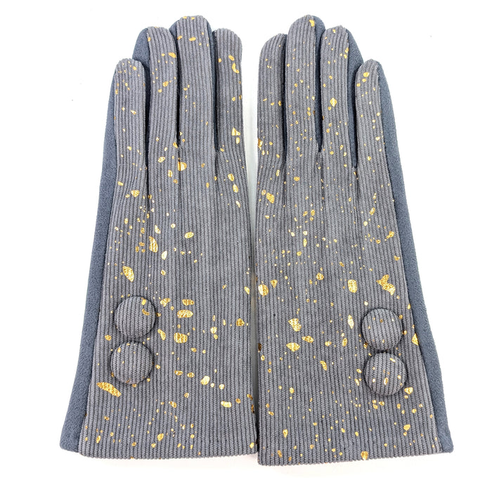 Splatters of Sparkle Gloves - Grey