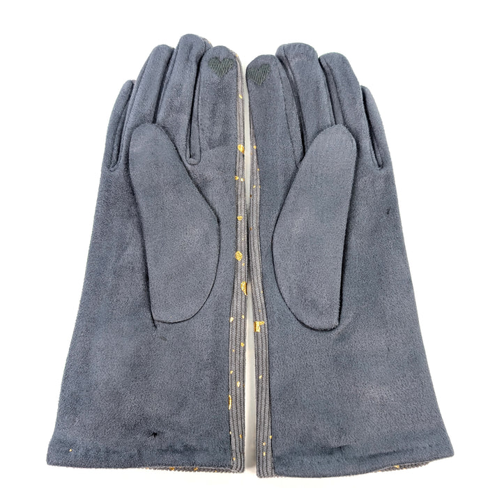 Splatters of Sparkle Gloves - Grey