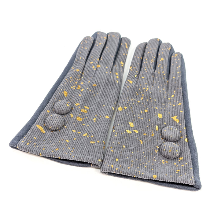 Splatters of Sparkle Gloves - Grey