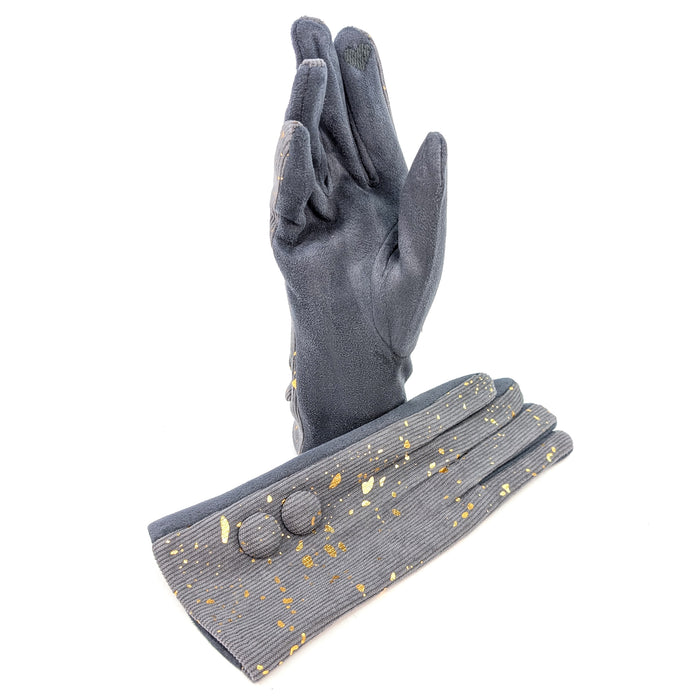 Splatters of Sparkle Gloves - Grey