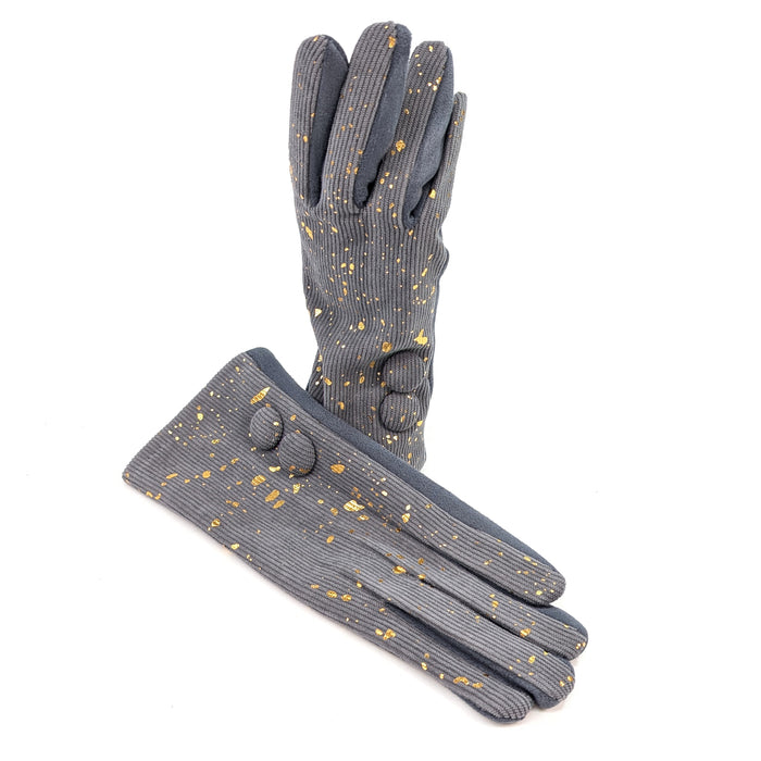 Splatters of Sparkle Gloves - Grey