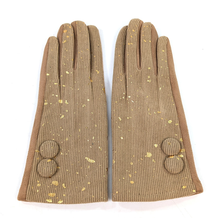 Splatters of Sparkle Gloves - Oatmeal