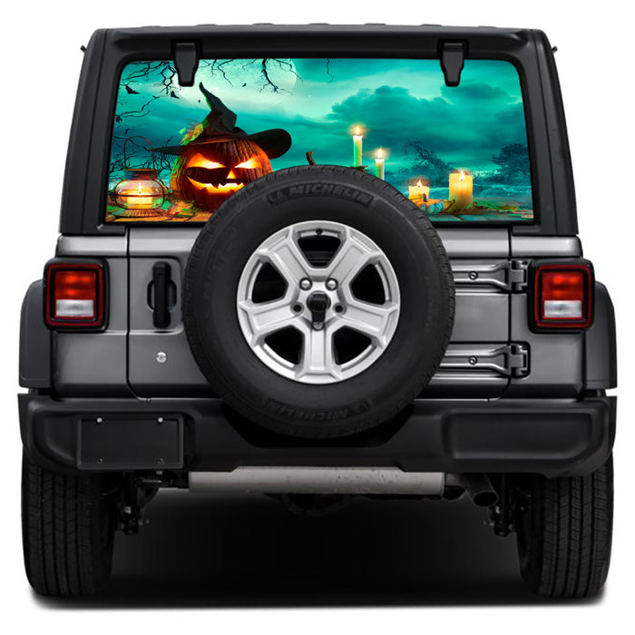 Spooky Jack-O-Lantern Rear Window Decal