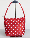 spotted hand bag