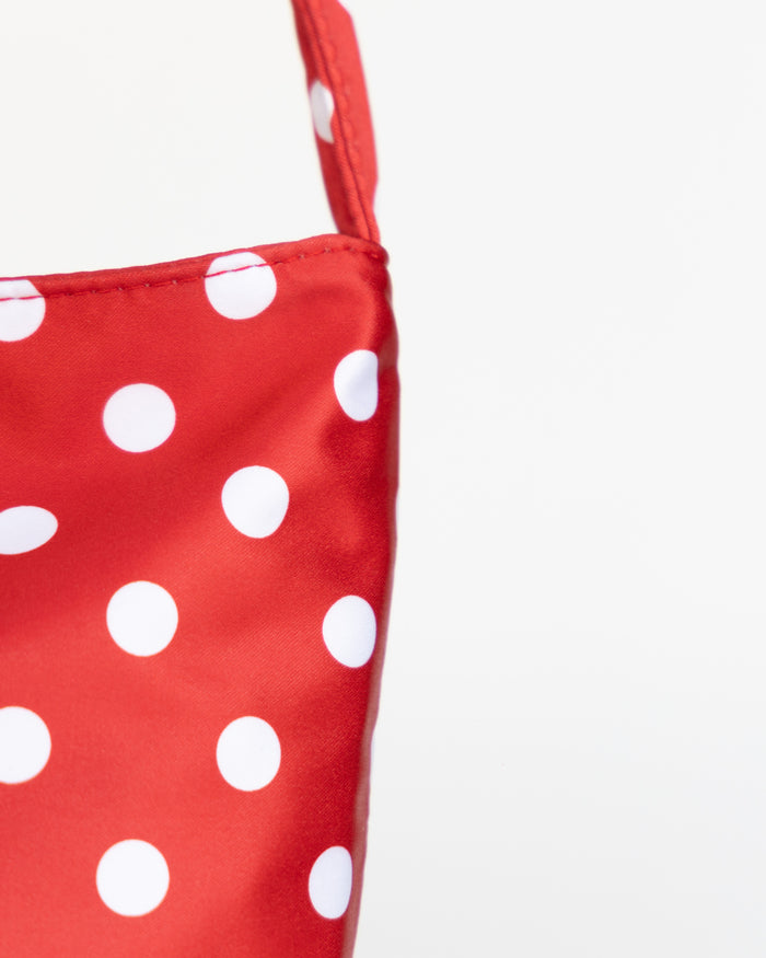 spotted hand bag