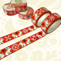 Forager Provisions LTD Stacey McEvoy Caunt red washi tape featuring medieval armoured bunnies and floral patterns
