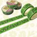 Forager Provisions LTD Stacey McEvoy Caunt washi tape featuring a green and purple Scottish thistle floral pattern