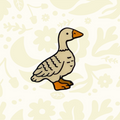 Forager Provisions LTD Stay Home Club Fowl enamel pin featuring a quirky goose illustration with orange accents.