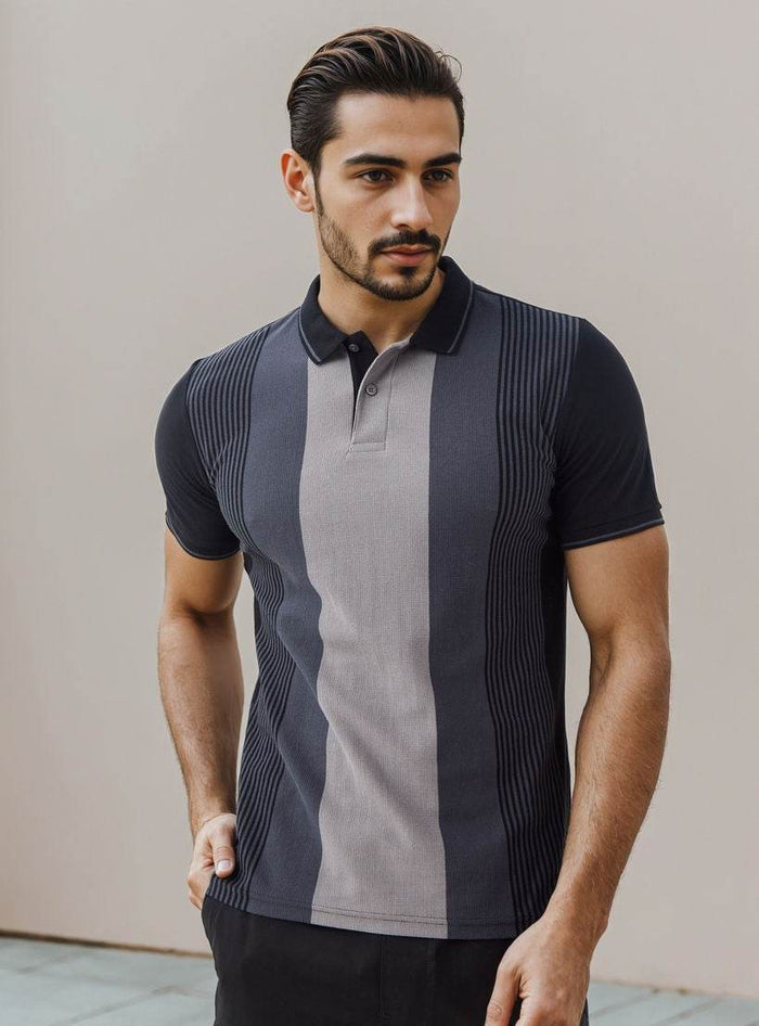 Striped Polo T-shirt -08 - Dubai Offers Today