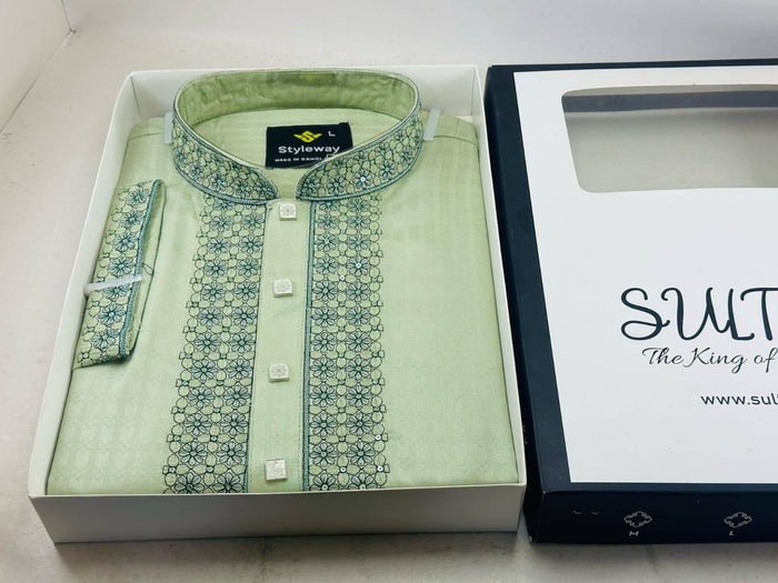 Stylish Embroidered Men Kurta -03