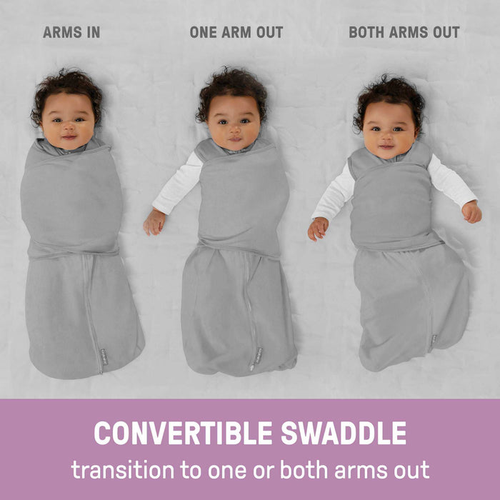 SwaddleMe by Ingenuity Arms Free Convertible Baby Swaddle, Size 3-6 Months, 14-18 Pounds - Dashed Lines