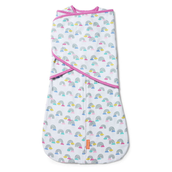 SwaddleMe by Ingenuity Arms Free Convertible Swaddle size large in Rainbow Showers pattern for 3-6 months baby
