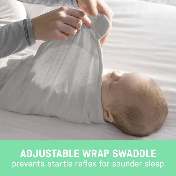 SwaddleMe by Ingenuity Easy Change Swaddle for 0-3 months with bottom zipper and hook-and-loop closures in I Love You design