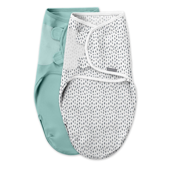 SwaddleMe by Ingenuity Easy Change Snow Leopard swaddle for babies 0-3 months with bottom zipper and hook-and-loop closures