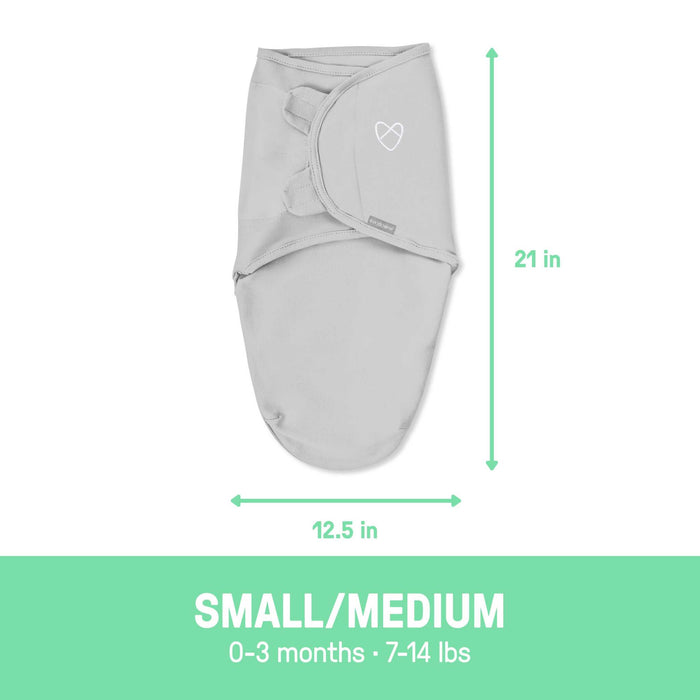 SwaddleMe by Ingenuity Easy Change Swaddle in Snow Leopard print for 0-3 months babies with zipper for easy diaper changes