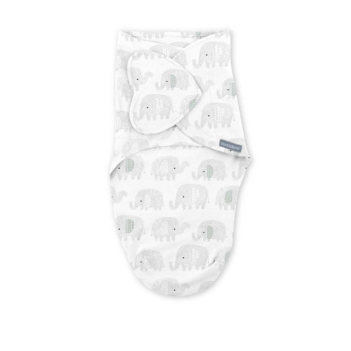 SwaddleMe by Ingenuity Monogram Collection Baby Swaddle, 100% Cotton, 0-3 Months, 1.0 TOG, 1-Pack - Scribble Elephant