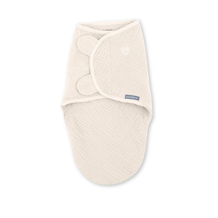 SwaddleMe by Ingenuity Muslin Original Swaddle, Size SM, 0-3 months, 1pk - Cream