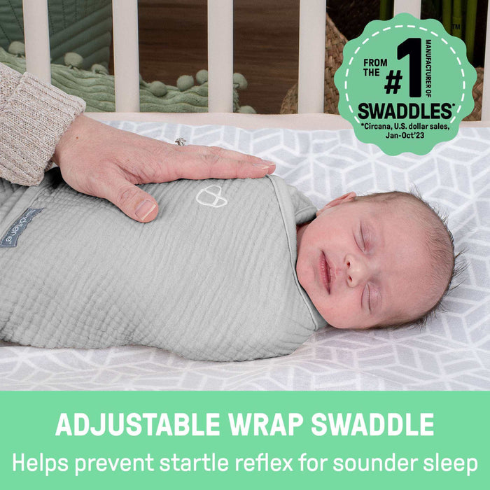 SwaddleMe by Ingenuity Muslin Original Swaddle, Size SM, 0-3 months, 1pk - Cream