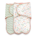 SwaddleMe by Ingenuity adjustable easy-wrap baby swaddle set in posy floral pattern for newborns