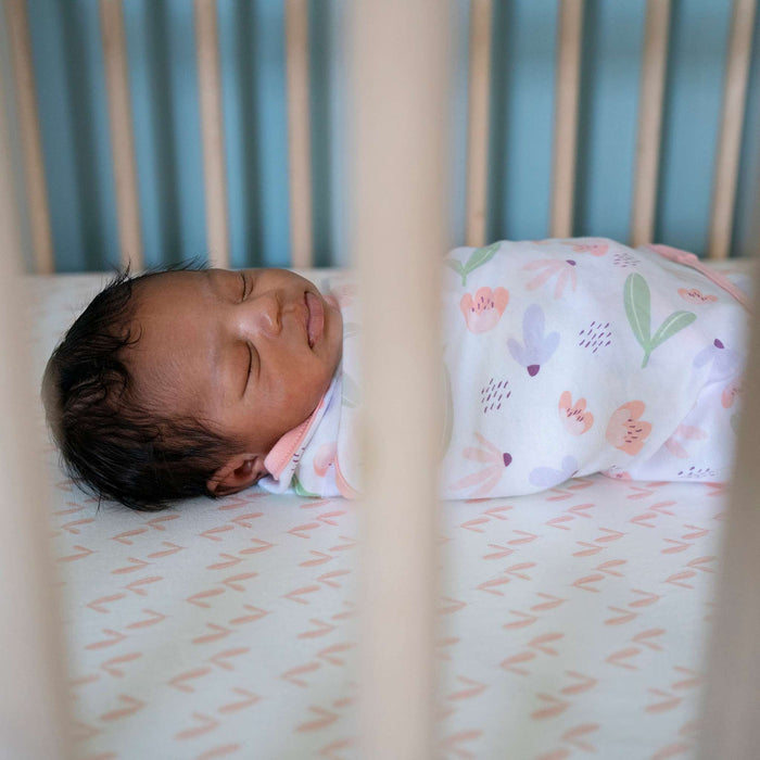 SwaddleMe by Ingenuity Naps & Nights floral baby swaddle set for newborns 0-3 months