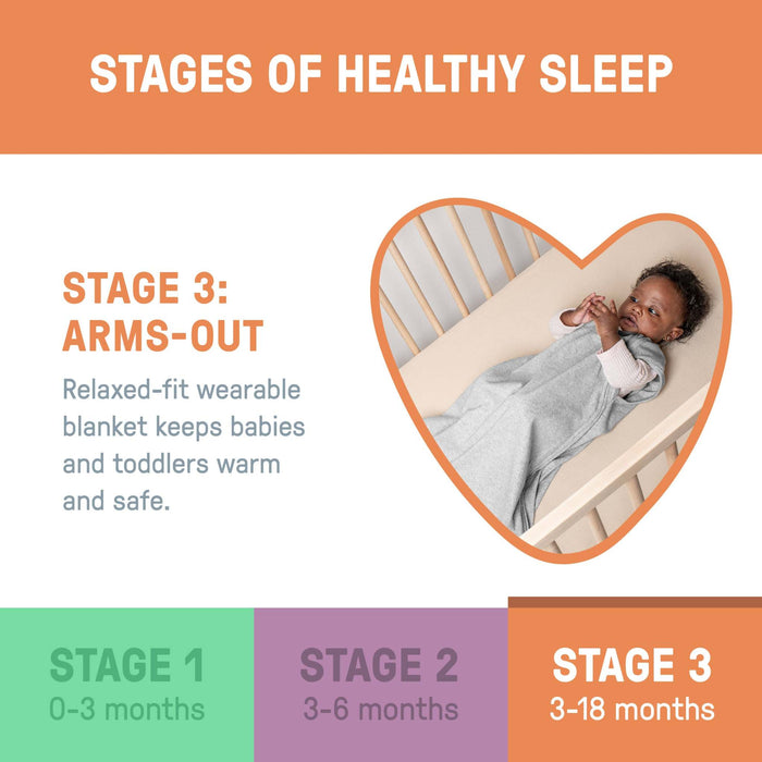 SwaddleMe Night Sack wearable baby blanket for 3-18 months, 100% cotton, 1.0 TOG, zippered sleeper with hip-healthy design