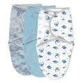 SwaddleMe by Ingenuity Original Swaddle 0-3 months 3-pack with dinosaur design, 100% cotton, adjustable wings, hook-and-loop closures for secure fit