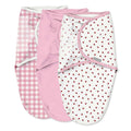 SwaddleMe by Ingenuity Original swaddle in small/medium with ladybug picnic design for newborns 0-3 months, 100% cotton, adjustable wings, hook-and-loop closures