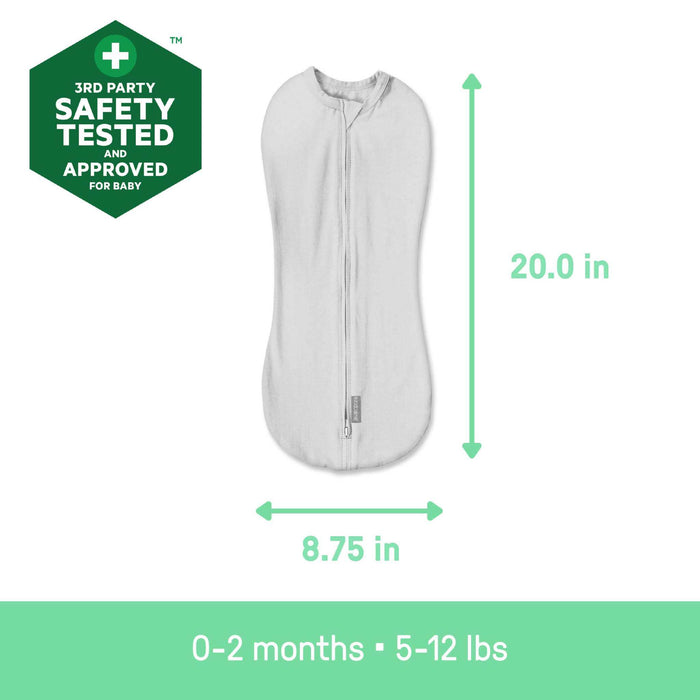 SwaddleMe by Ingenuity newborn swaddle pod with two-way zipper
