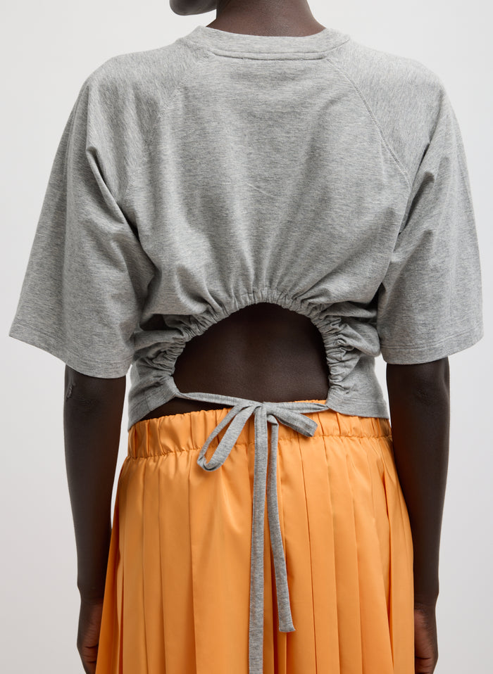 TSHIRTING SHORT SLEEVE TOP WITH SHIRRED BACK